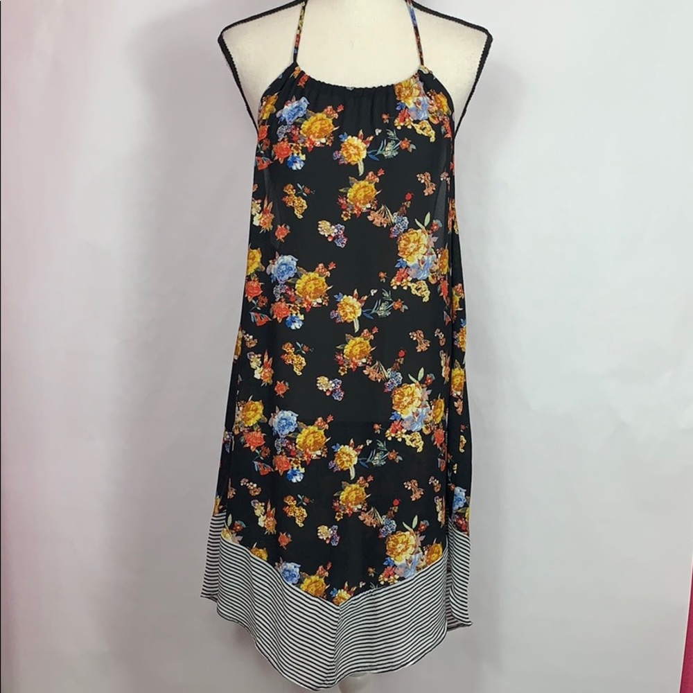 Meraki thin floral print halter dress